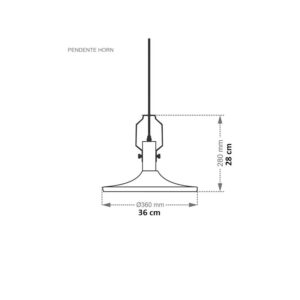 Pendente Lúminaria Thaschibra Horn E27 - Imagem 2