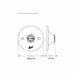 Plafon Taschibra Economic Preto ou Branco E-27 - Imagem 8