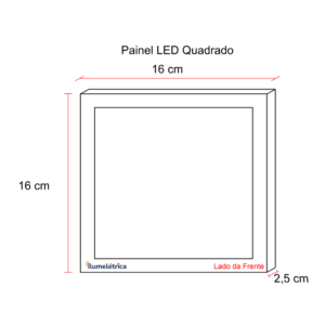 Painel LED Luminária 12W Quadrado Sobrepor - Imagem 3