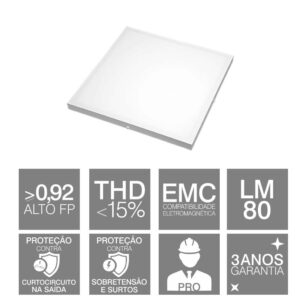 Luminária Painel Led Taschibra Profissional 60x60 45w 6500k - Imagem 4